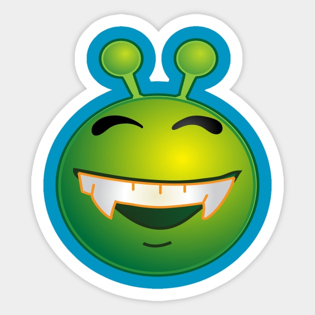 Funny Alien Monster ET Extraterrestrial Martian Green Man Emoji for Women, Men and Kids 6 Sticker by PatrioTEEism